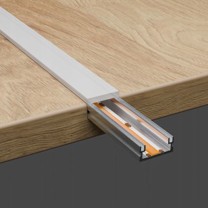 Sisseehitatav profiil LED-ribade jaoks, 1 m, hõbe/valge