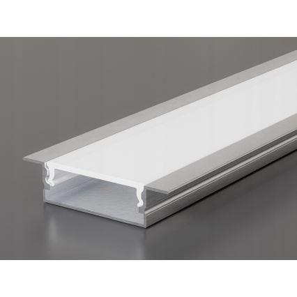 Sisseehitatav profiil LED-ribadele 1 m, hõbe/valge
