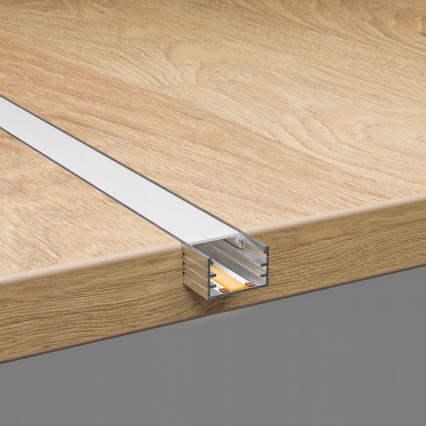 Sisseehitatav profiil LED-ribadele 1 m hõbedane/valge