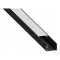 Sisseehitatav profiil LED-ribadele, 1 m, must/valge