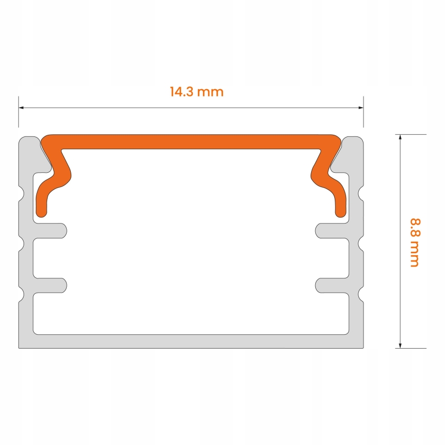 Sisseehitatav profiil LED-ribadele, 1 m, must/valge