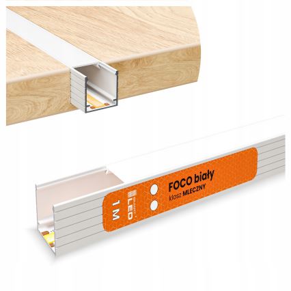 Sisseehitatav profiil LED-ribadele, 1 m, valge
