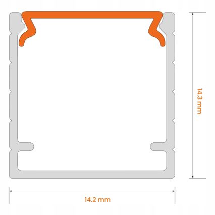 Sisseehitatav profiil LED-ribadele, 1 m, valge