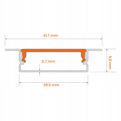 Sisseehitatav profiil LED-ribadele, 1 m, valge