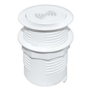 Sisseehitatud juhtmevaba laadija + USB A+C valge