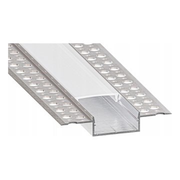 Sisseehitusprofiil LED-lintidele 1 m, hõbe/valge