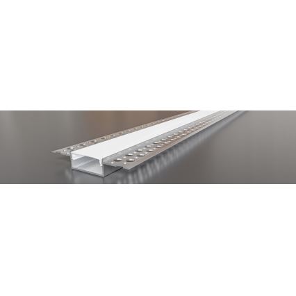 Sisseehitusprofiil LED-lintidele 1 m, hõbe/valge