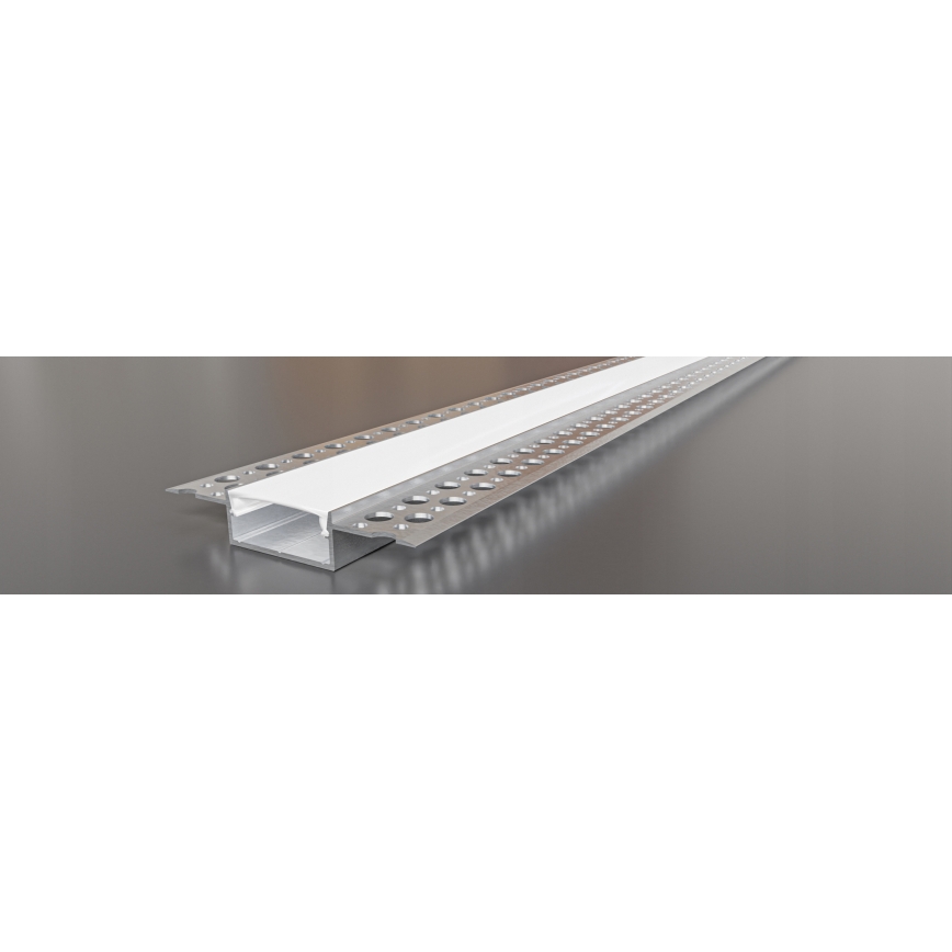 Sisseehitusprofiil LED-lintidele 1 m, hõbe/valge