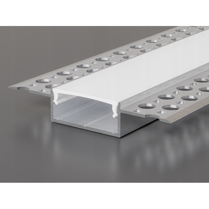 Sisseehitusprofiil LED-lintidele 1 m, hõbe/valge