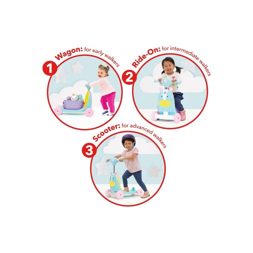 Skip Hop - Jooksuratas 3-ühes ZOO ükssarvik 3xAAA