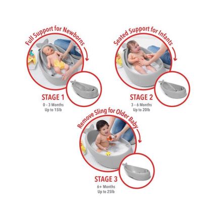 Skip Hop - Laste vann koos ergonoomilise alusega MOBY 3 hall