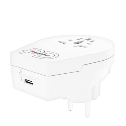 Euroopa reisadapter USB C20PD välismaalastele Tšehhis, USB‑C 20 W, tüüp E/F