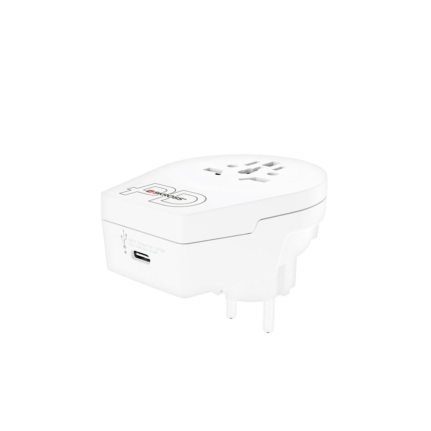 Euroopa reisadapter USB C20PD välismaalastele Tšehhis, USB‑C 20 W, tüüp E/F