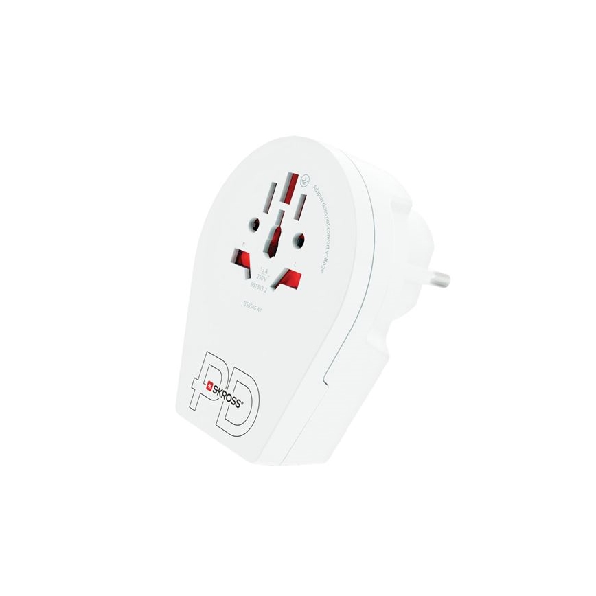 Euroopa reisadapter USB C20PD välismaalastele Tšehhis, USB‑C 20 W, tüüp E/F