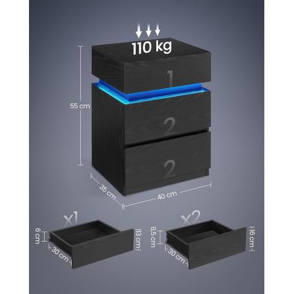 SMARTIE öökapp taustvalgustusega, must