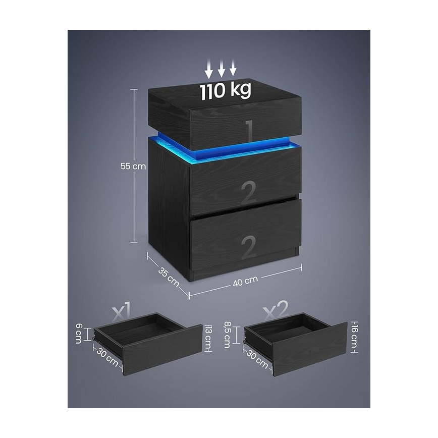 SMARTIE öökapp taustvalgustusega, must