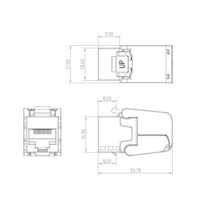 Solarix - Isekeermestatav keystone CAT5E UTP