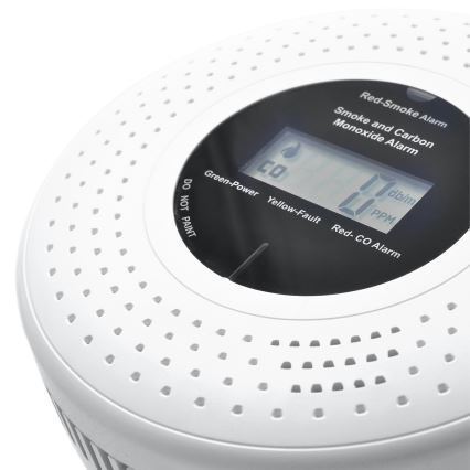 Suitsu ja süsinikmonooksiidi detektor LCD ekraaniga 2xAA