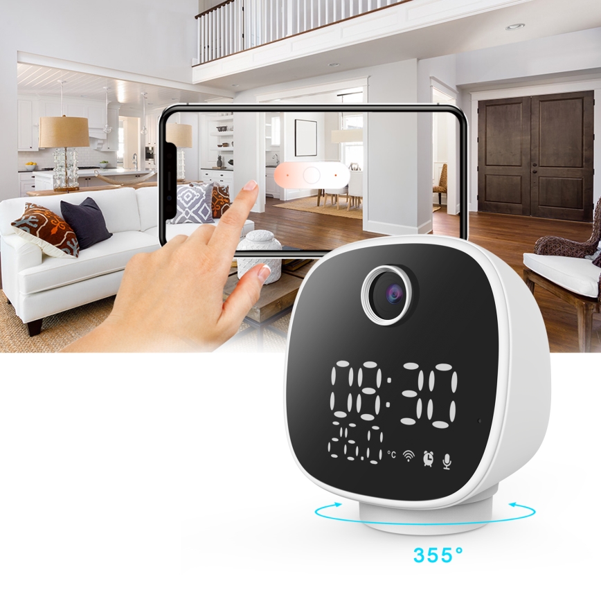Nutikaamera koos äratuskella, termomeetri ja LED valgustusega 1296p 3Mpx 5V Wi-Fi Tuya IP65