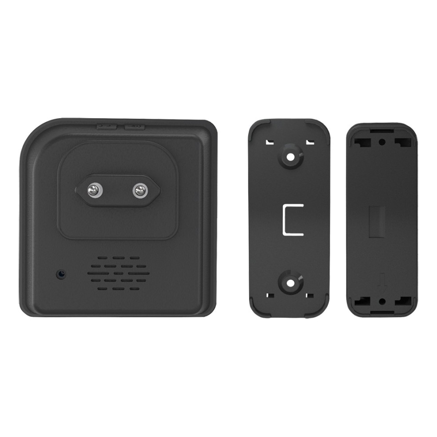 Juhtmevaba uksekell pistikuga 230V/1xCR2032 IP56 must