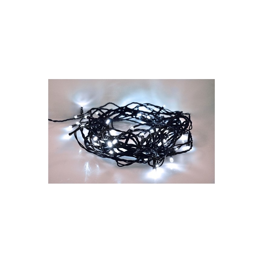 LED Jõuluteemaline valguskett 50xLED/8 funktsiooni 8m IP44 külm valge