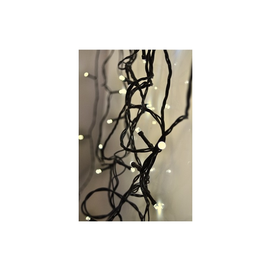 LED-välisvalguskett, 50 LED-i, 8 funktsiooni, 8 m, IP44, soe valge