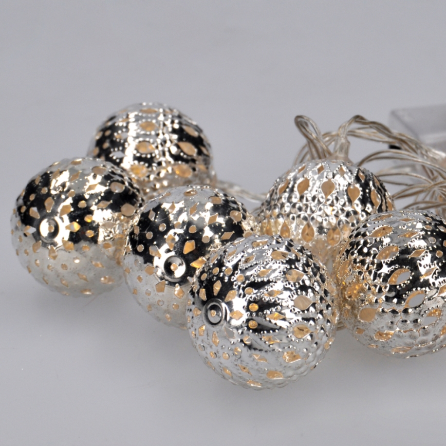 LED Valguskett 10xLED/2xAA 1m soe valge