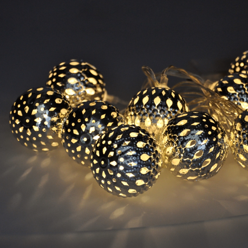 LED Valguskett 10xLED/2xAA 1m soe valge