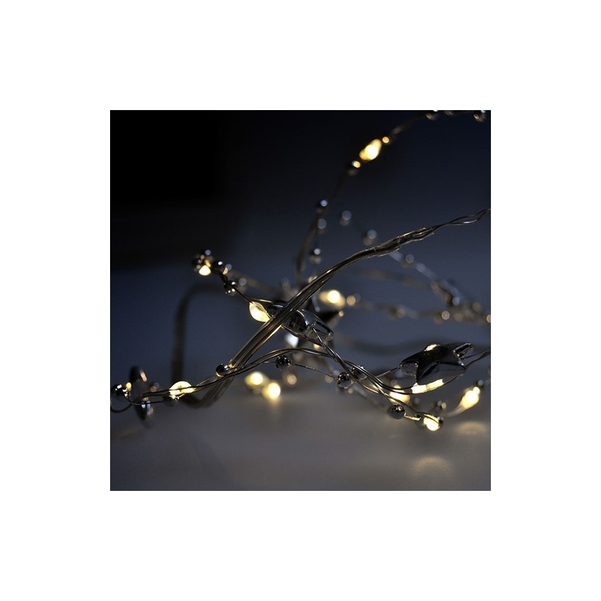 LED-valguskett 20 LED/2×AA 1,5 m soe valge