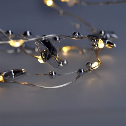 LED-valguskett 20 LED/2×AA 1,5 m soe valge