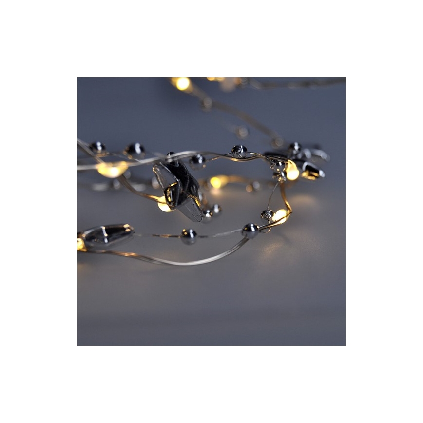 LED-valguskett 20 LED/2×AA 1,5 m soe valge