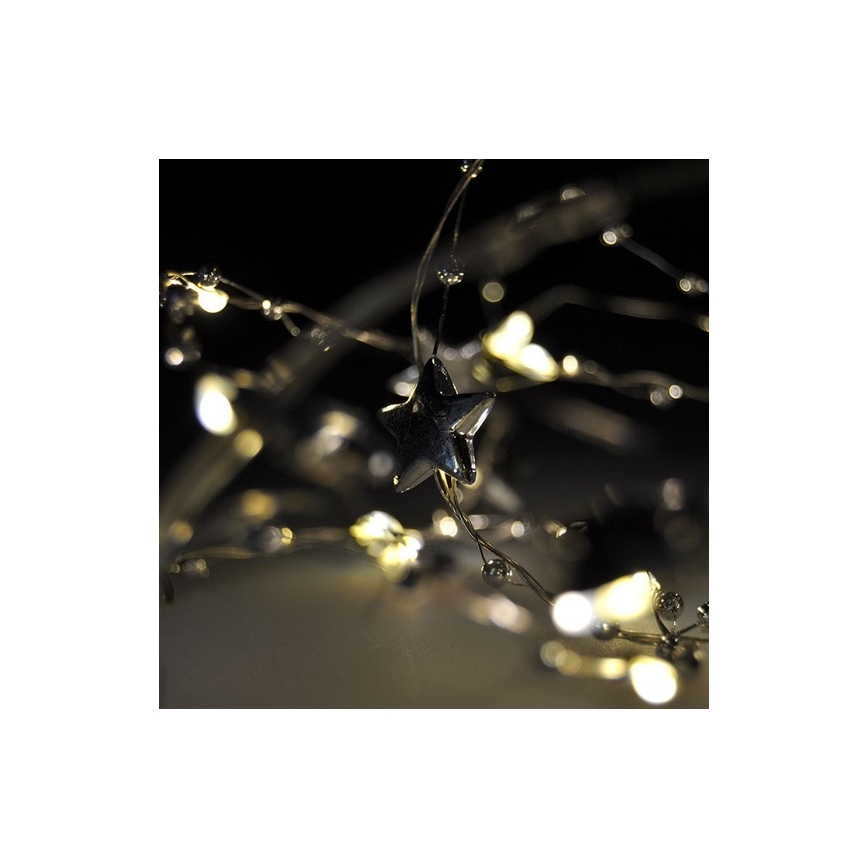 LED-valguskett 20 LED/2×AA 1,5 m soe valge