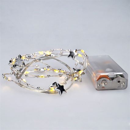 LED-valguskett 20 LED/2×AA 1,5 m soe valge