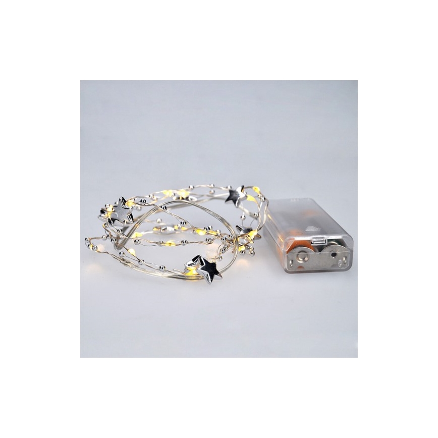 LED-valguskett 20 LED/2×AA 1,5 m soe valge