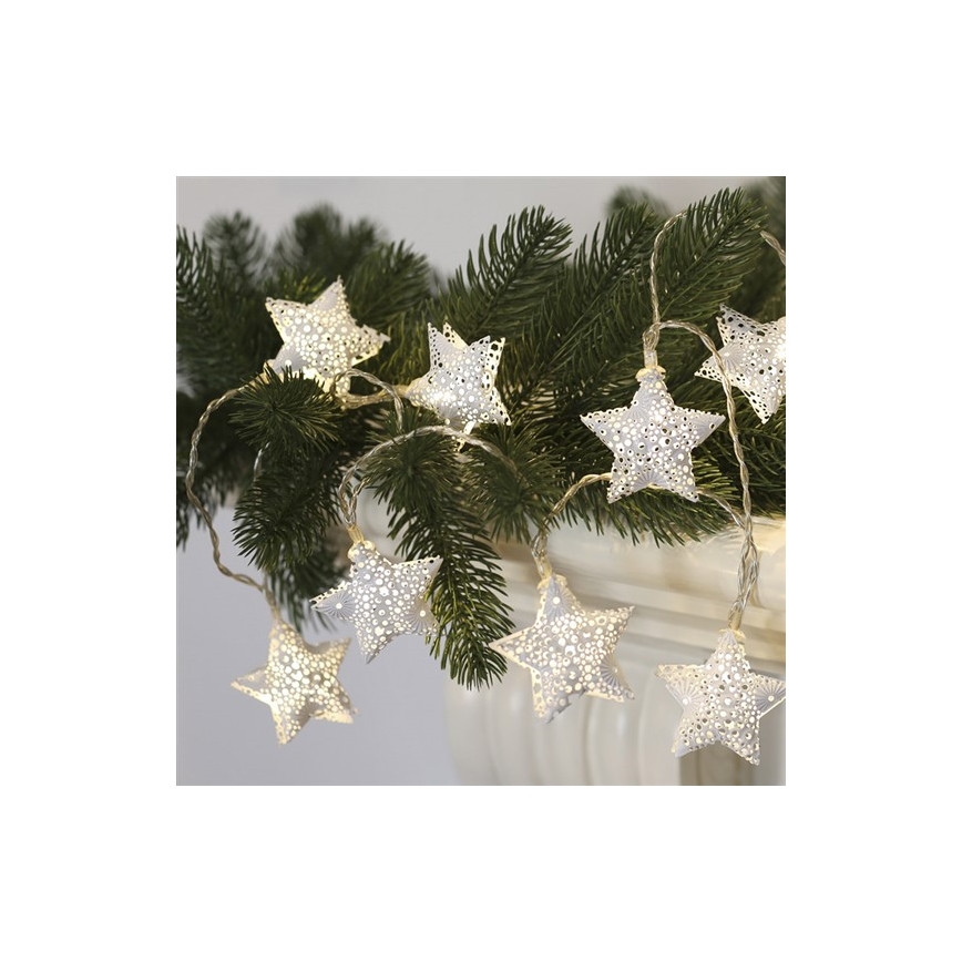 LED-valguskett 10xLED/2xAA 2m soe valge