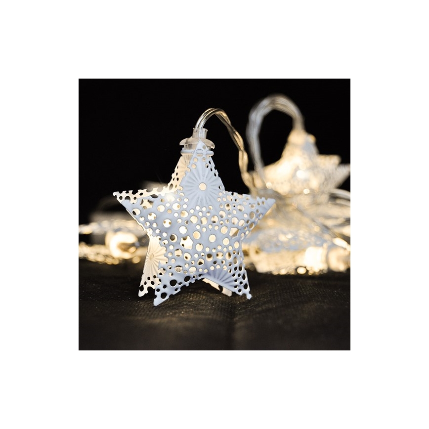 LED-valguskett 10xLED/2xAA 2m soe valge