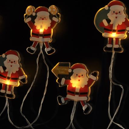 LED-kett iminappudega 6xLED/2xAA 1,2m soe valge Jõuluvana