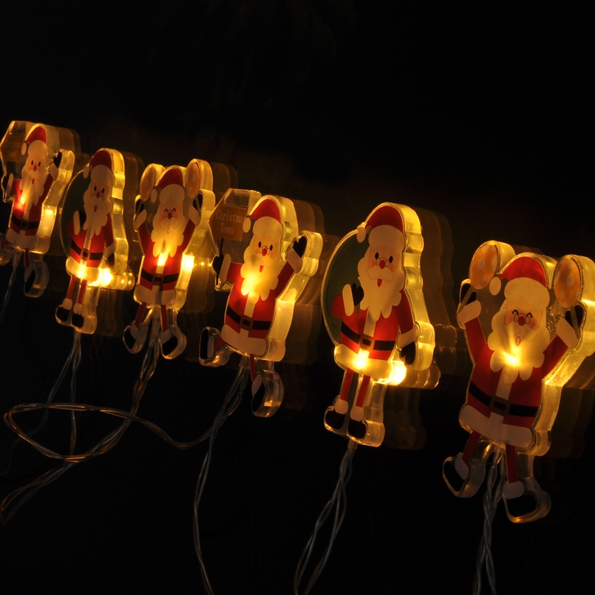 LED-kett iminappudega 6xLED/2xAA 1,2m soe valge Jõuluvana