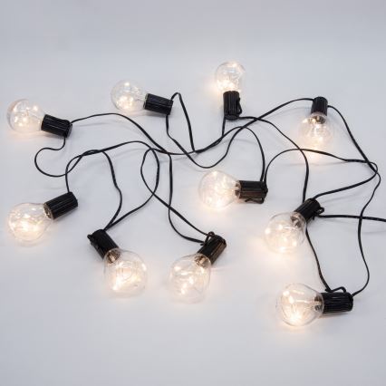 LED Väli dekoratiivne kett GARLAND 10xLED/3xAA 3m IP44 soe valge