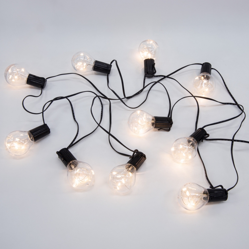 LED Väli dekoratiivne kett GARLAND 10xLED/3xAA 3m IP44 soe valge