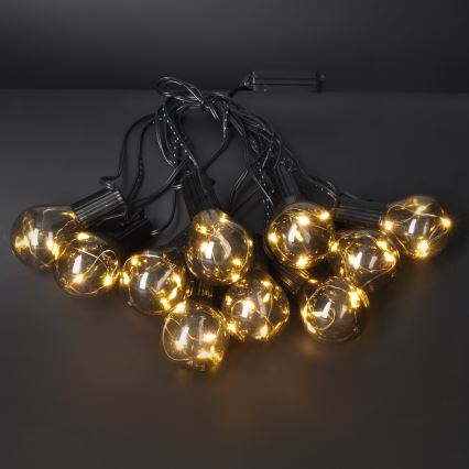 LED Väli dekoratiivne kett GARLAND 10xLED/3xAA 3m IP44 soe valge