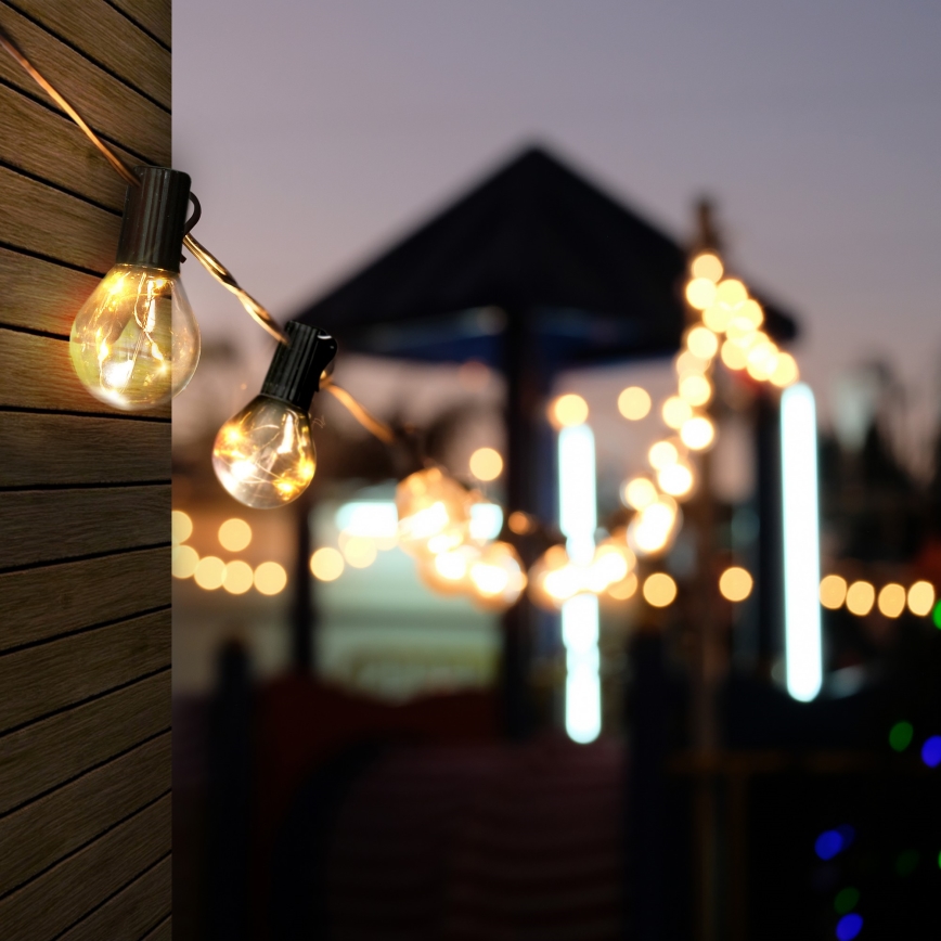 LED Väli dekoratiivne kett GARLAND 10xLED/3xAA 3m IP44 soe valge