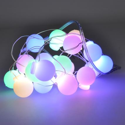 LED Valguskett 20xLED/2xAA 2,3 m mitmevärviline