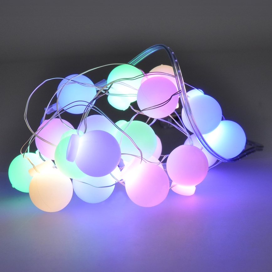 LED Valguskett 20xLED/2xAA 2,3 m mitmevärviline