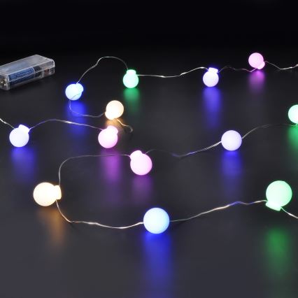 LED  valguskett 40xLED/2xAA 4,3 m mitmevärviline