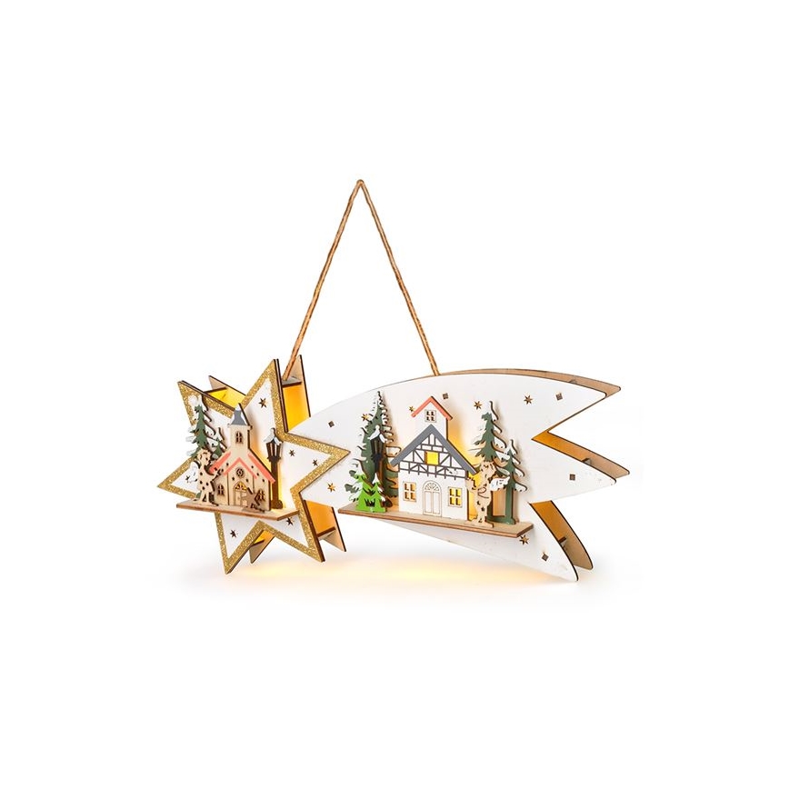 LED jõulukaunistus 10xLED/2xAA komeet