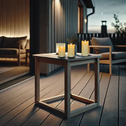 KOMPLEKT 3x LED Looduslik vahaküünal LED/3xAAA/soe valge