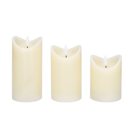 KOMPLEKT 3x LED Looduslik vahaküünal LED/3xAAA/soe valge