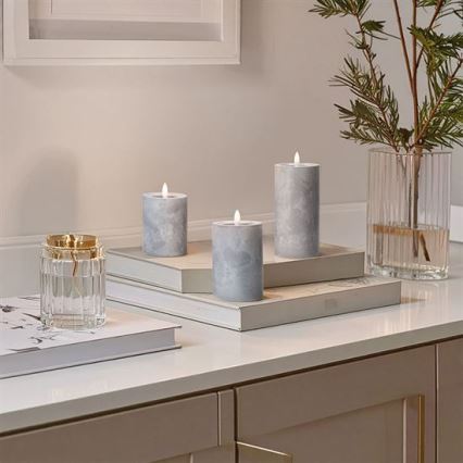 Komplekt 3 LED-küünalt, 2×AA, soe valge