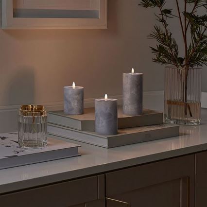 Komplekt 3 LED-küünalt, 2×AA, soe valge